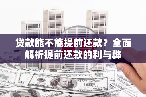 三沙贷款能不能提前还款？全面解析提前还款的利与弊