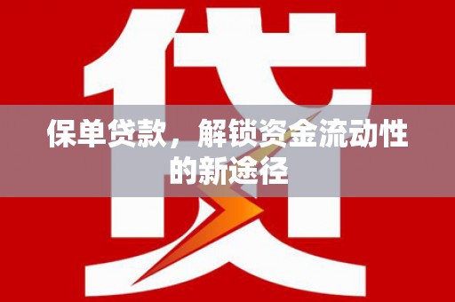 三沙保单贷款，解锁资金流动性的新途径
