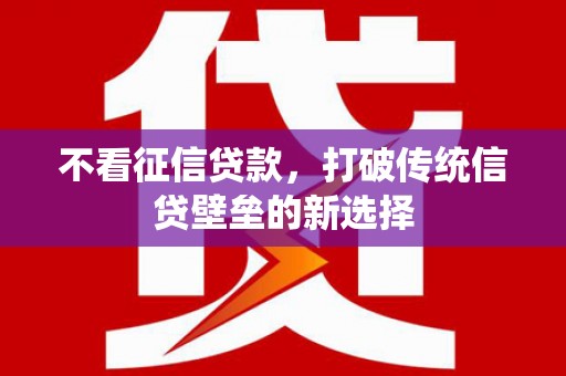 三沙不看征信贷款，打破传统信贷壁垒的新选择