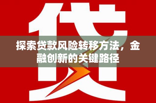 三沙探索贷款风险转移方法，金融创新的关键路径